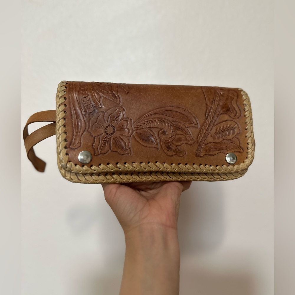 Handcrafted Brown Leather Clutch